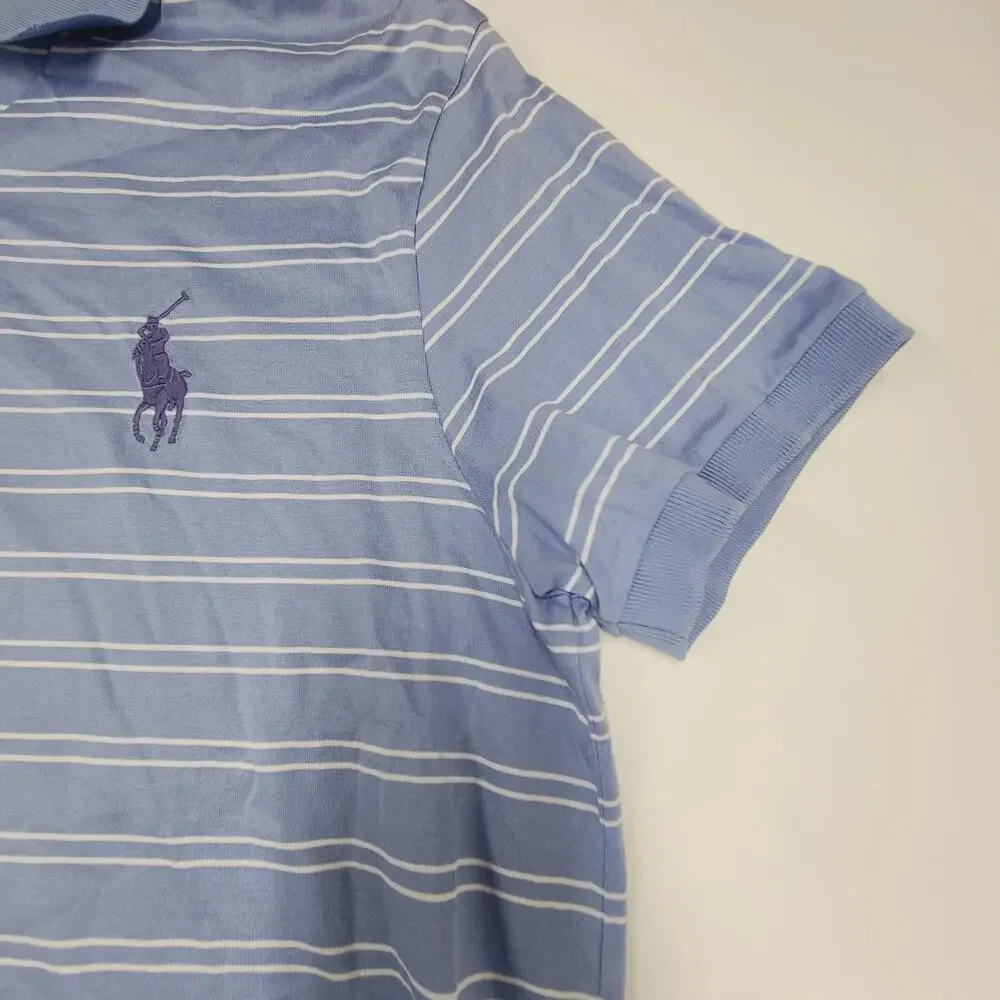 Polo by Ralph Lauren Men's Polo Shirt Light Blue Logo Pima Cotton Pony Logo L